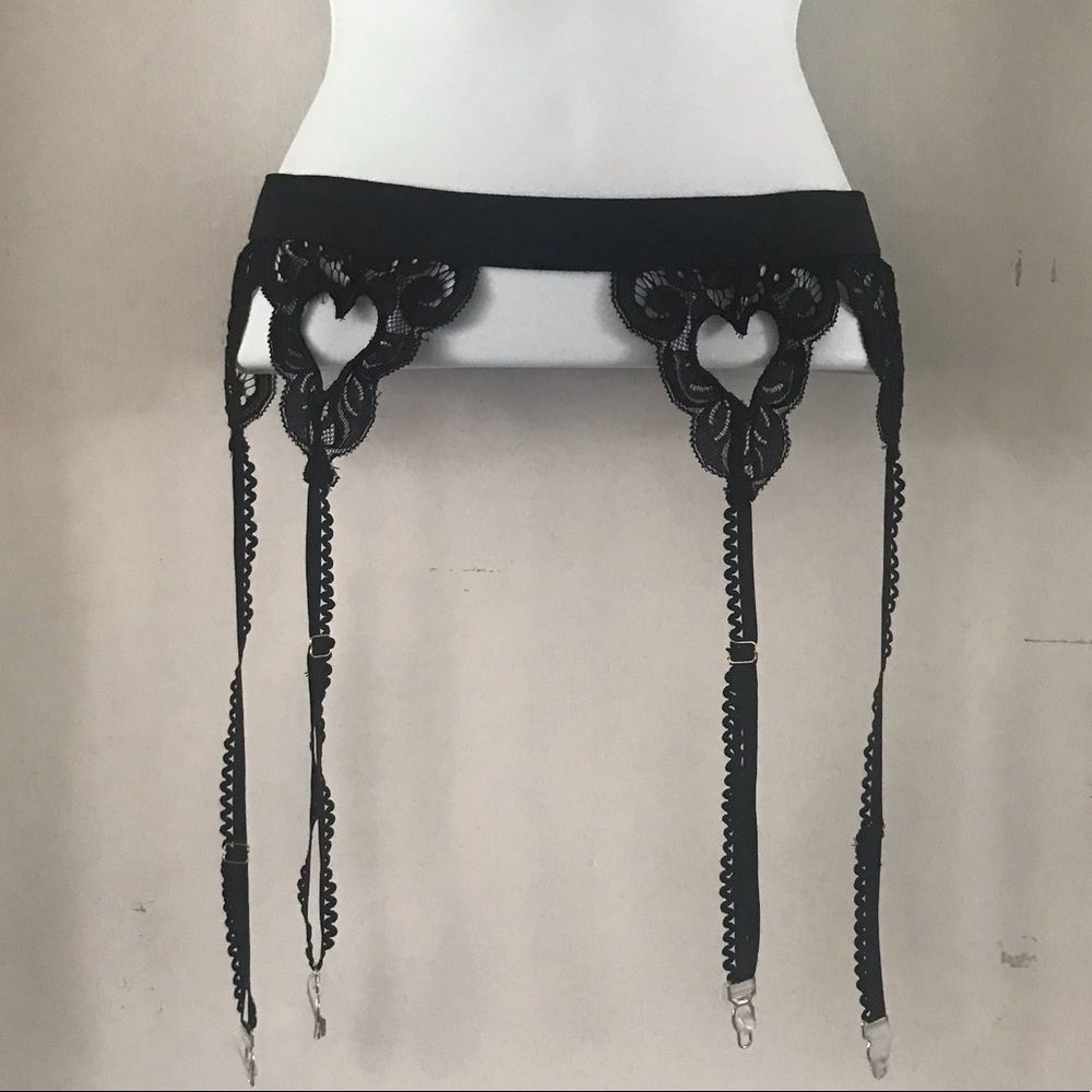 Body Rage Lace Black Garter Belt Size S